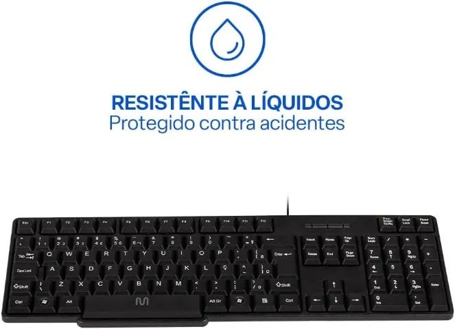 Teclado com Fio Multi USB com Layout ABNT2- Teclas Silenciosas - Design Slim - Foto 4