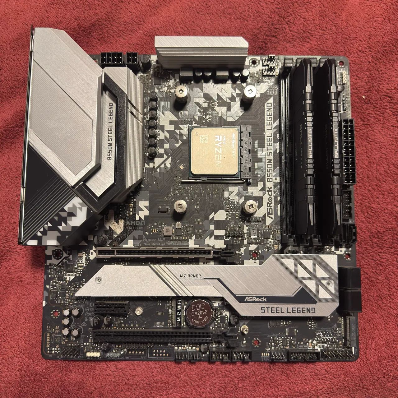 Ryzen7 5800X&B550 Steel Legend　箱付き Kit am4 Ryzen 5800x + b550m steel legend + 16gb 3600mhz - Peças de