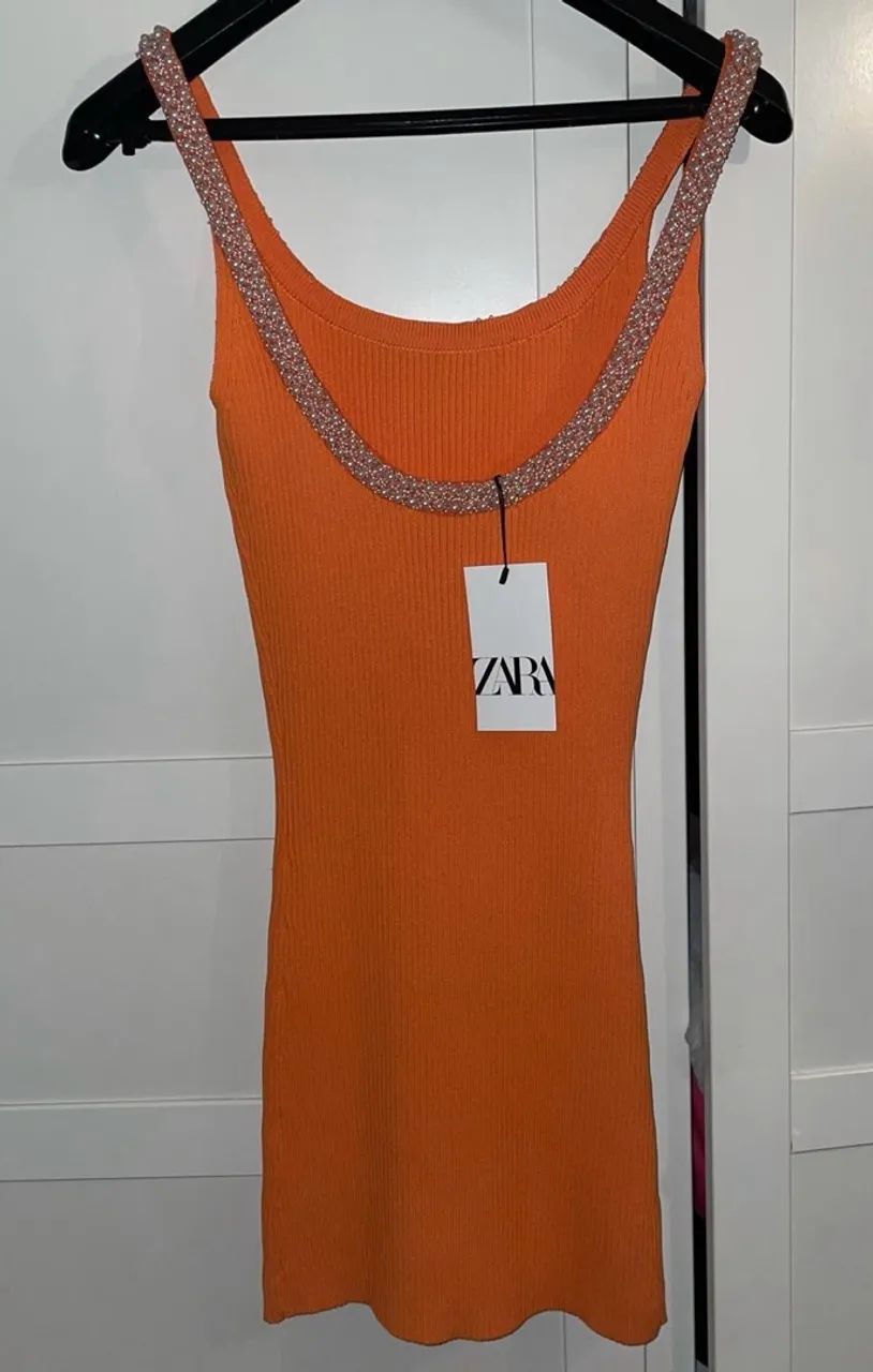 Vestido tricô pérolas Zara - Foto 2