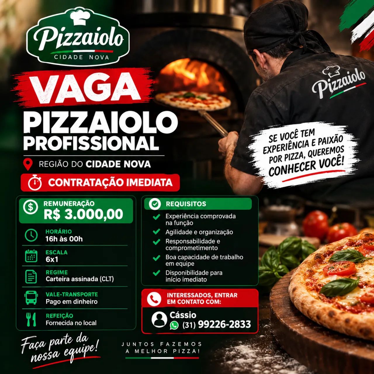 Vaga de pizzaiolo 