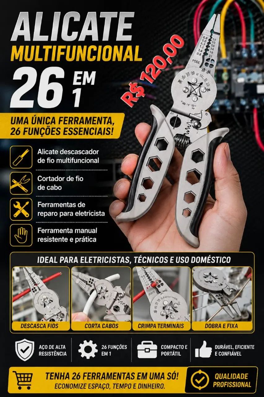 Alicate Multifuncional 26 em 1