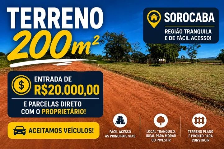 Terreno 200m² - Bairro Ipatinga em Sorocaba