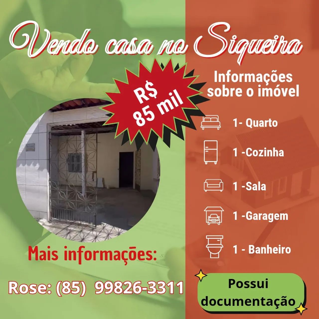 Vendo casa no Siqueira 