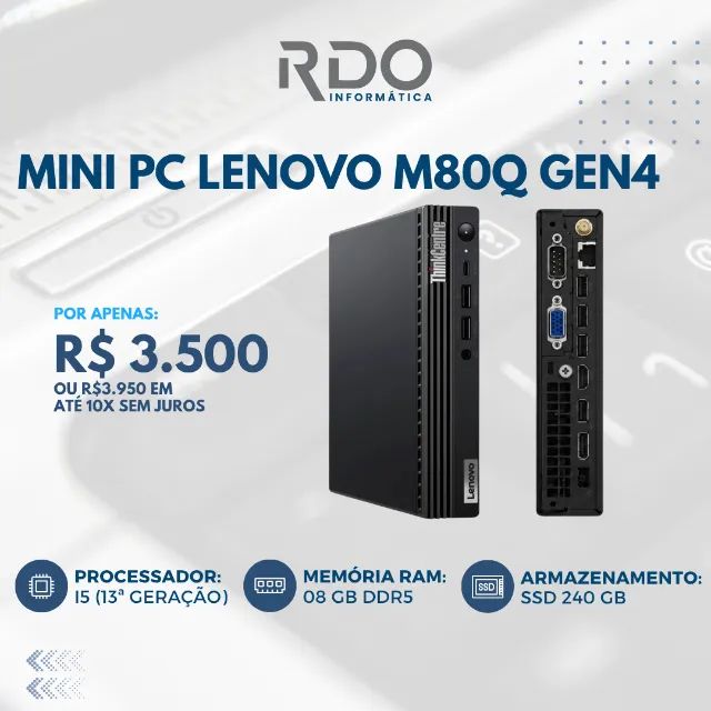 PC Lenovo Mini M80Q Gen 4 i5 RAM SSD 