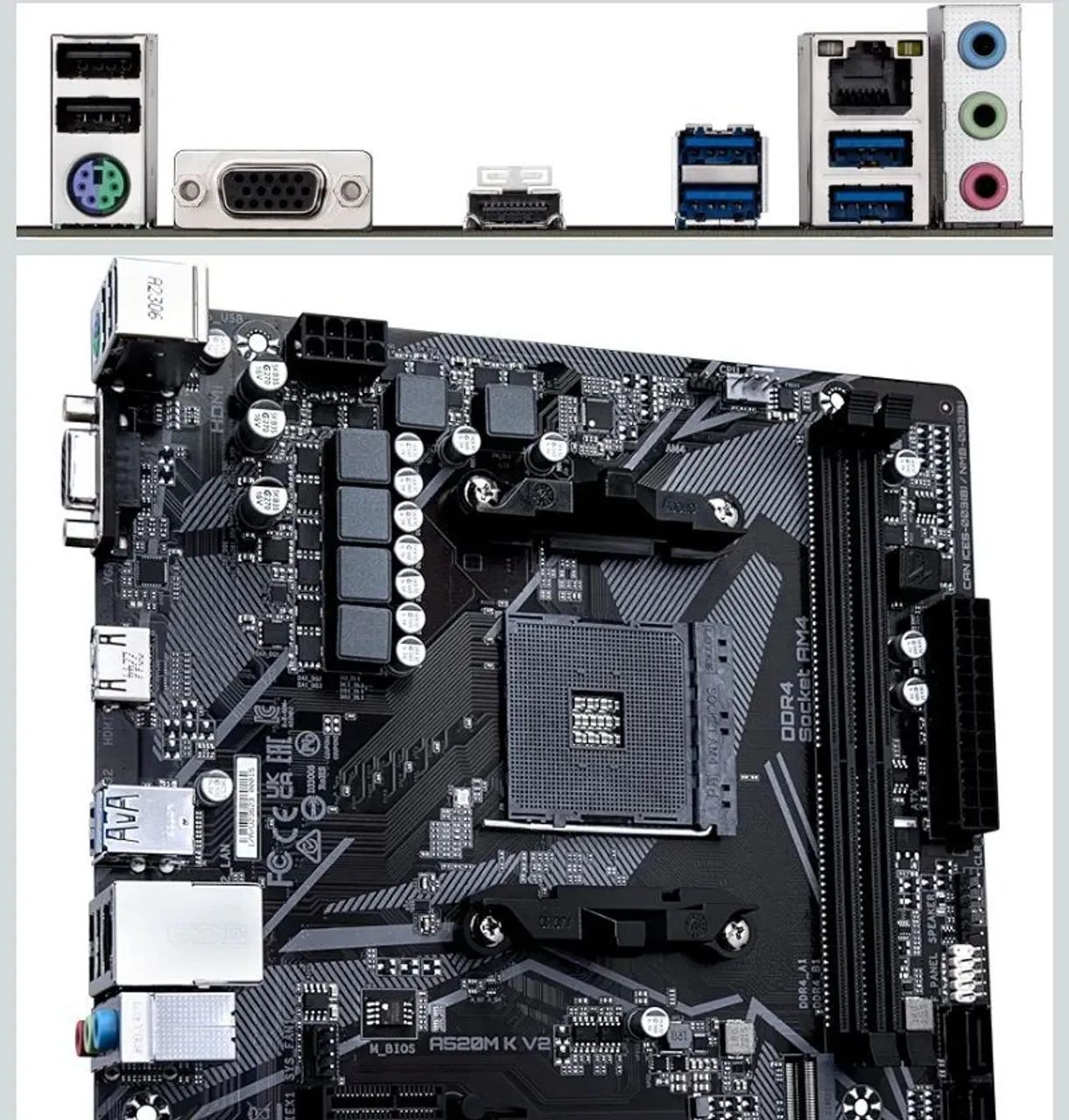 VEMDO PLACA MÃE DE GIGABYTE A520M K V2 NOVA ACEITO PROPOSTAS  - Foto 2