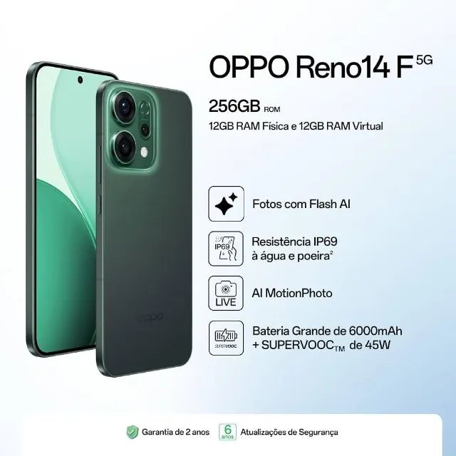 Celular OPPO RENO 14F 256GB VERDE