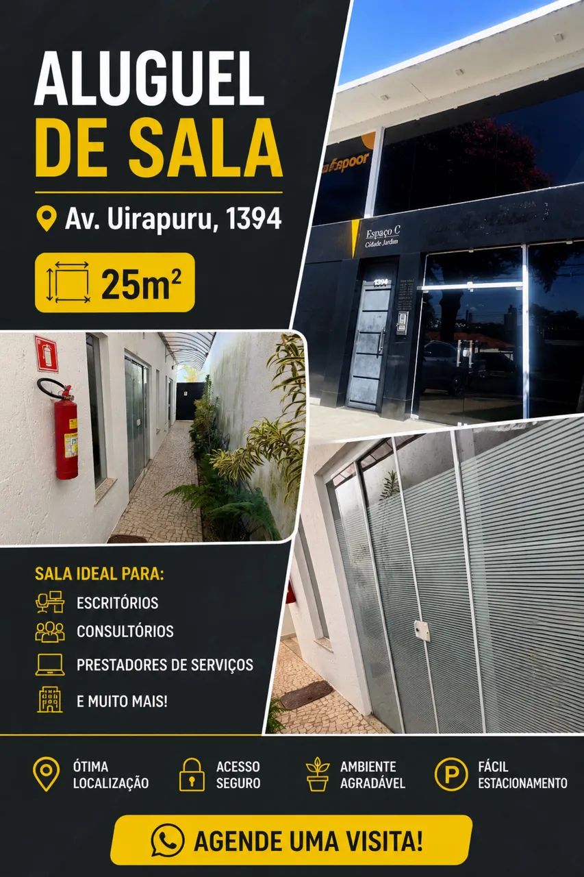 Alugo sala comercial na av Uirapuru, Cidade Jardim