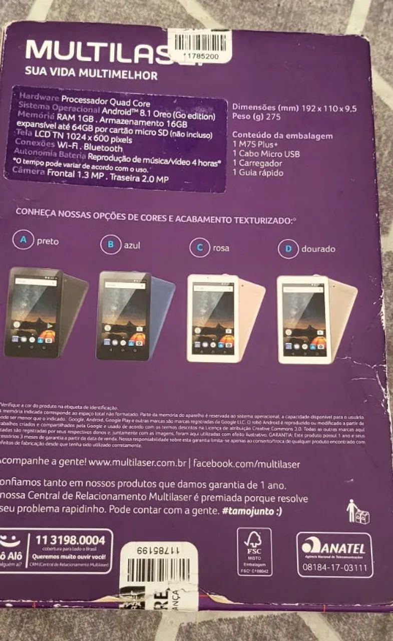 Tablet Multilaser 7" Polegadas Wi Fi novo. Aceito cartão - Foto 2