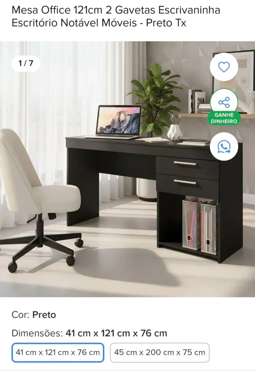 Mesa de Escritório Escrivaninha  - Foto 2