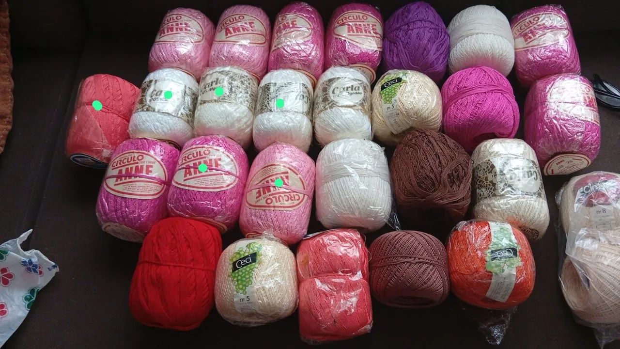 Lote de linhas de crochê 