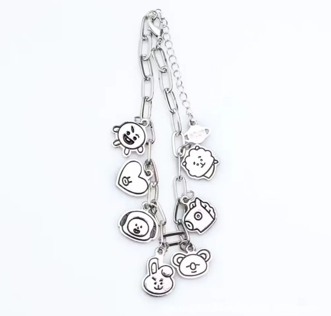 Kit 3 Pulseiras BTS BT21 prata - Foto 2