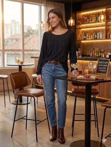 Bata Feminina Preta Chifon<br>