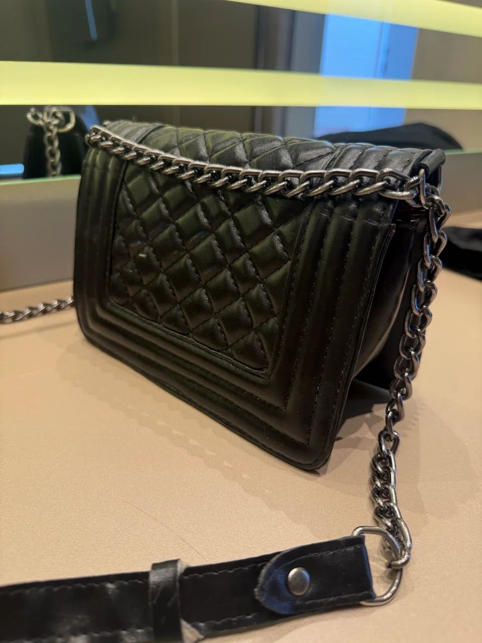 Bolsa preta couro  - Foto 3
