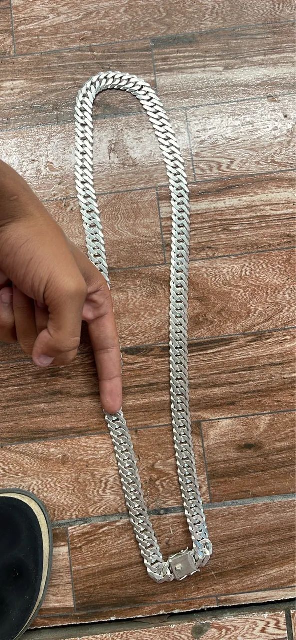 Volta de Prata Elo Duplo 80cm / 17mm