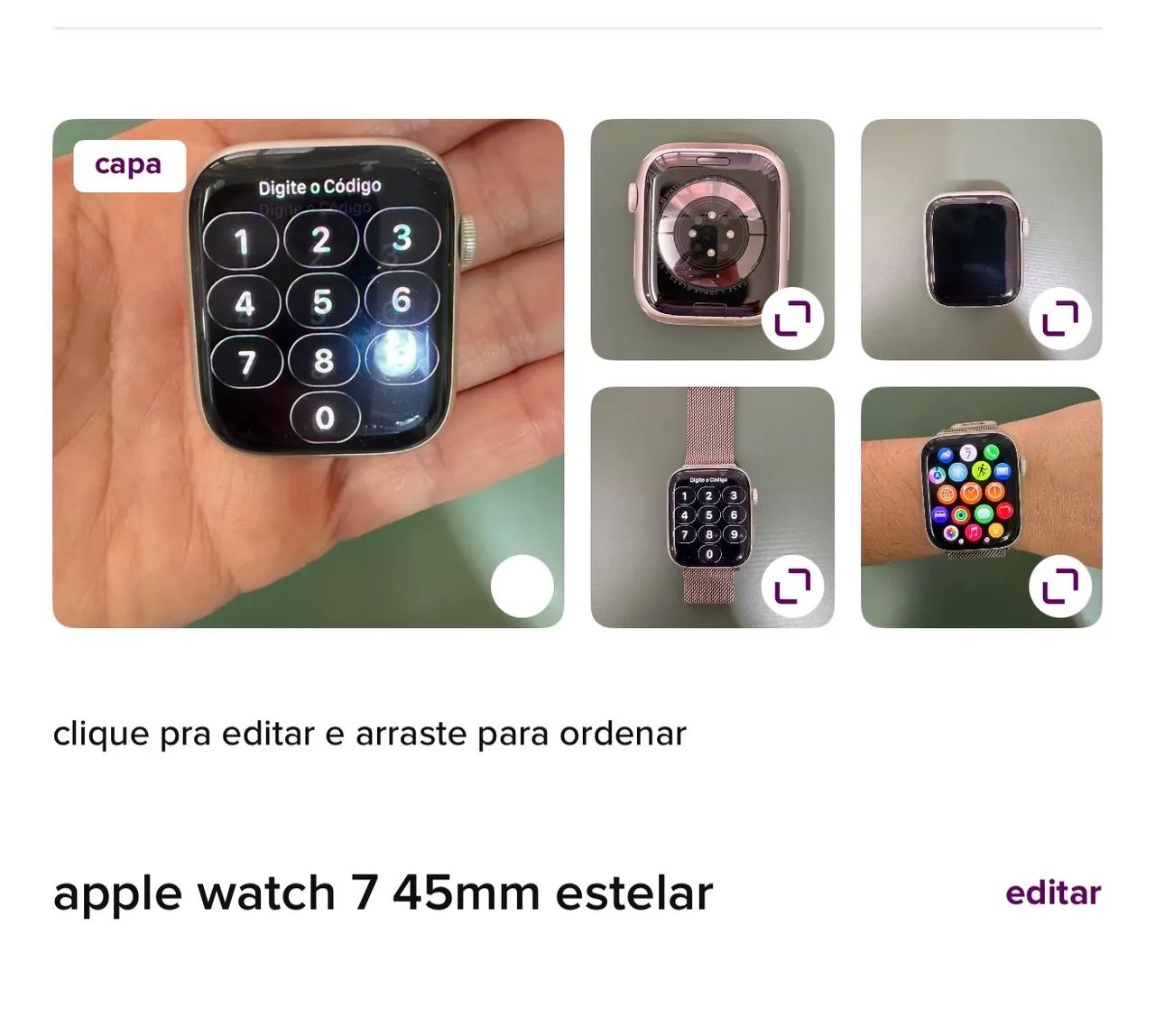 Apple watch 7 45mm estelar
