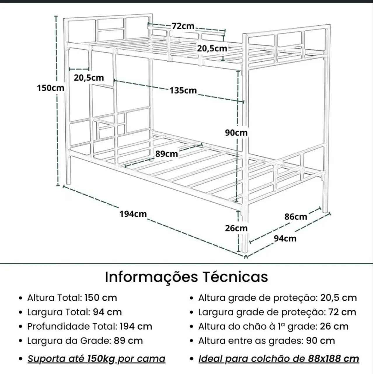 Vende-se cama de solteiro beliche. - Foto 4