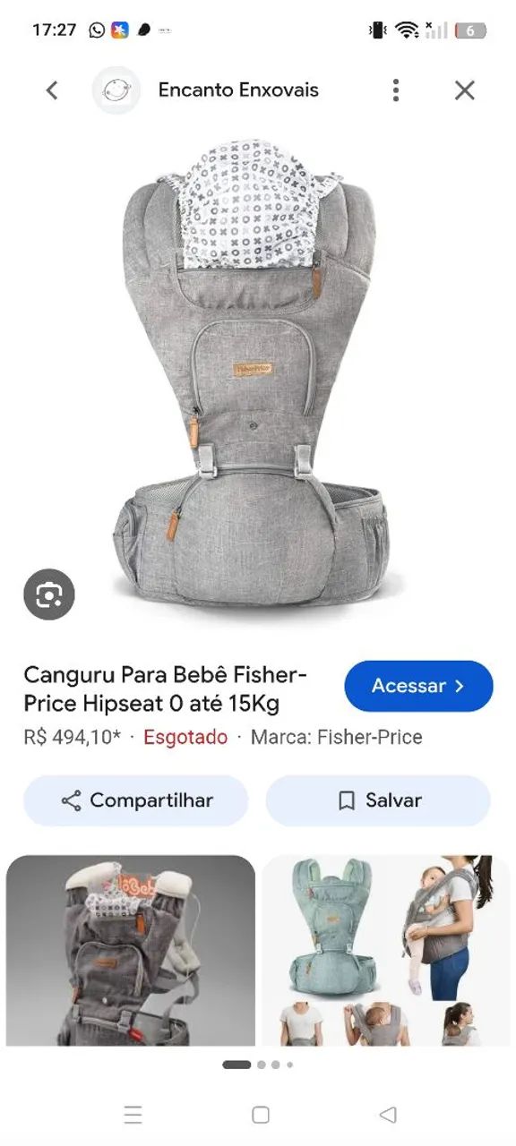 Bebê carona (canguru) ergonômico 