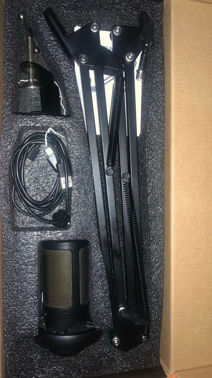 Microfone Condensador RGB Gamer com Braço Articulado - Completo - Foto 2