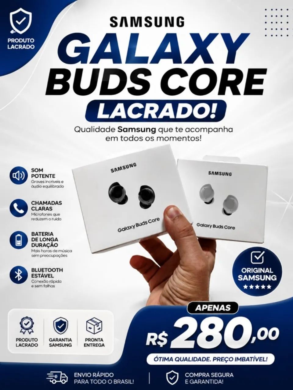 Fone Samsung Galaxy Buds Core - Lacrado!