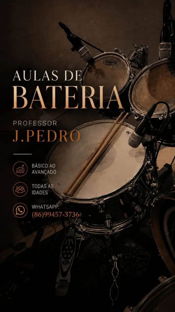 Aulas particulares de bateria 
