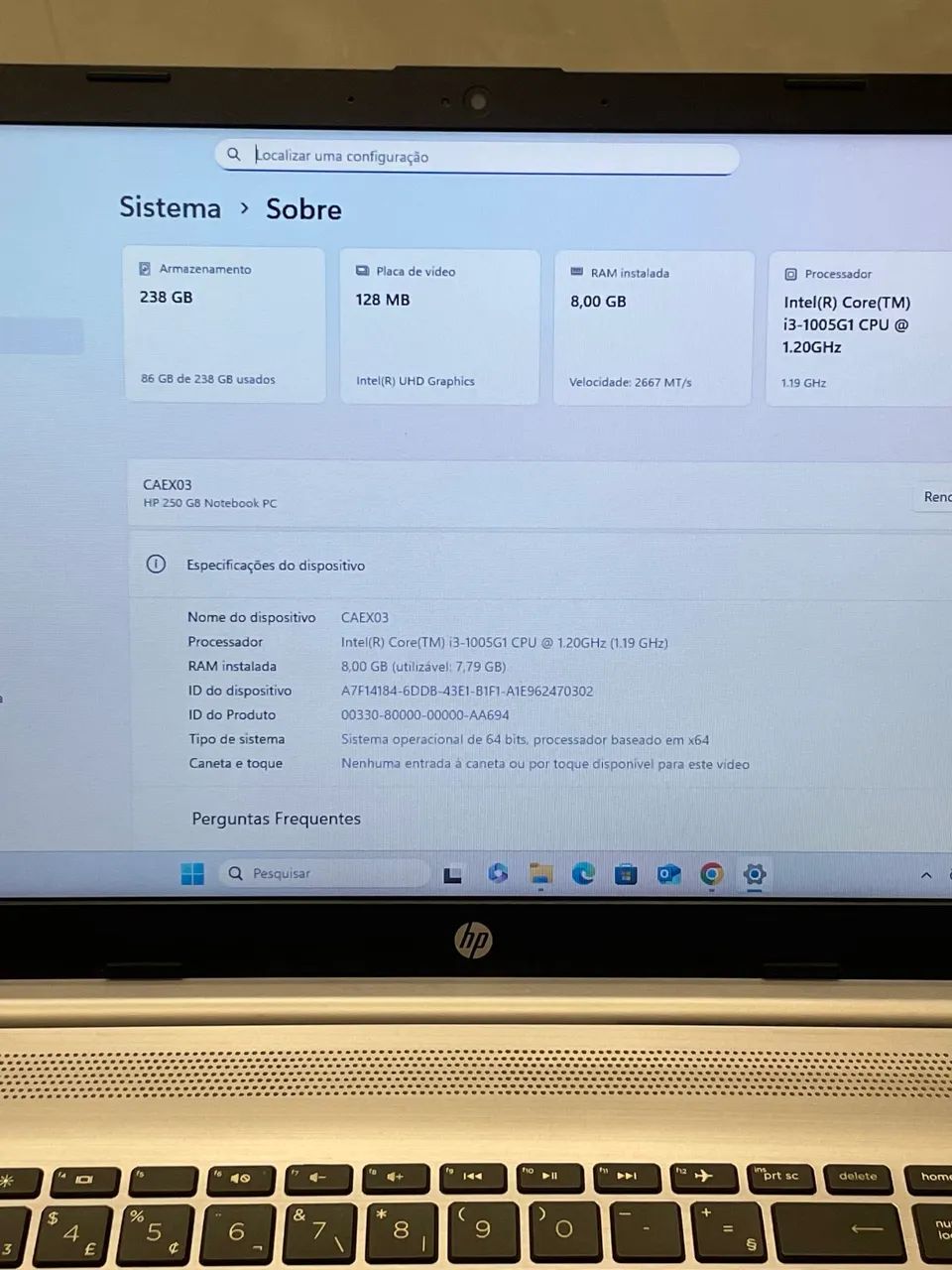 Notebook HP i3 10ª Ger /8GB de RAM/ SSD 256GB/ SEM DEFEITOS  - Foto 5