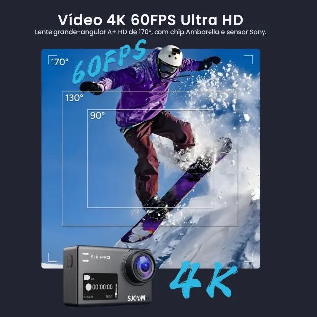 Câmera de Ação SJCAM SJ8 Pro 4K com EIS e WiFi - Foto 3