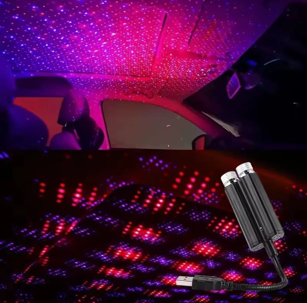 Luminárias de projeção usb para interior de veículo - Foto 5