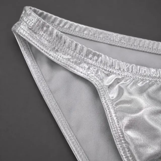 cueca bikini brief masculina prata brilhante tamanho P/S - Foto 5