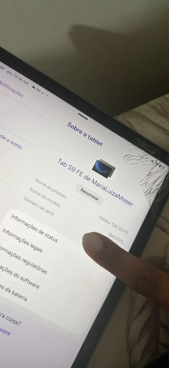 Galaxy Tab S9 FE - funcionando 100% - avaria estética nas bordas - Foto 2