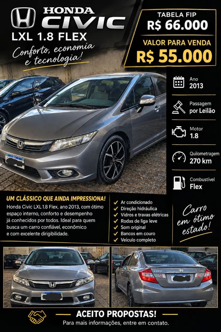 Honda Civic Civic Sed. LXL/ LXL SE 1.8 Flex 16V Aut. 2013