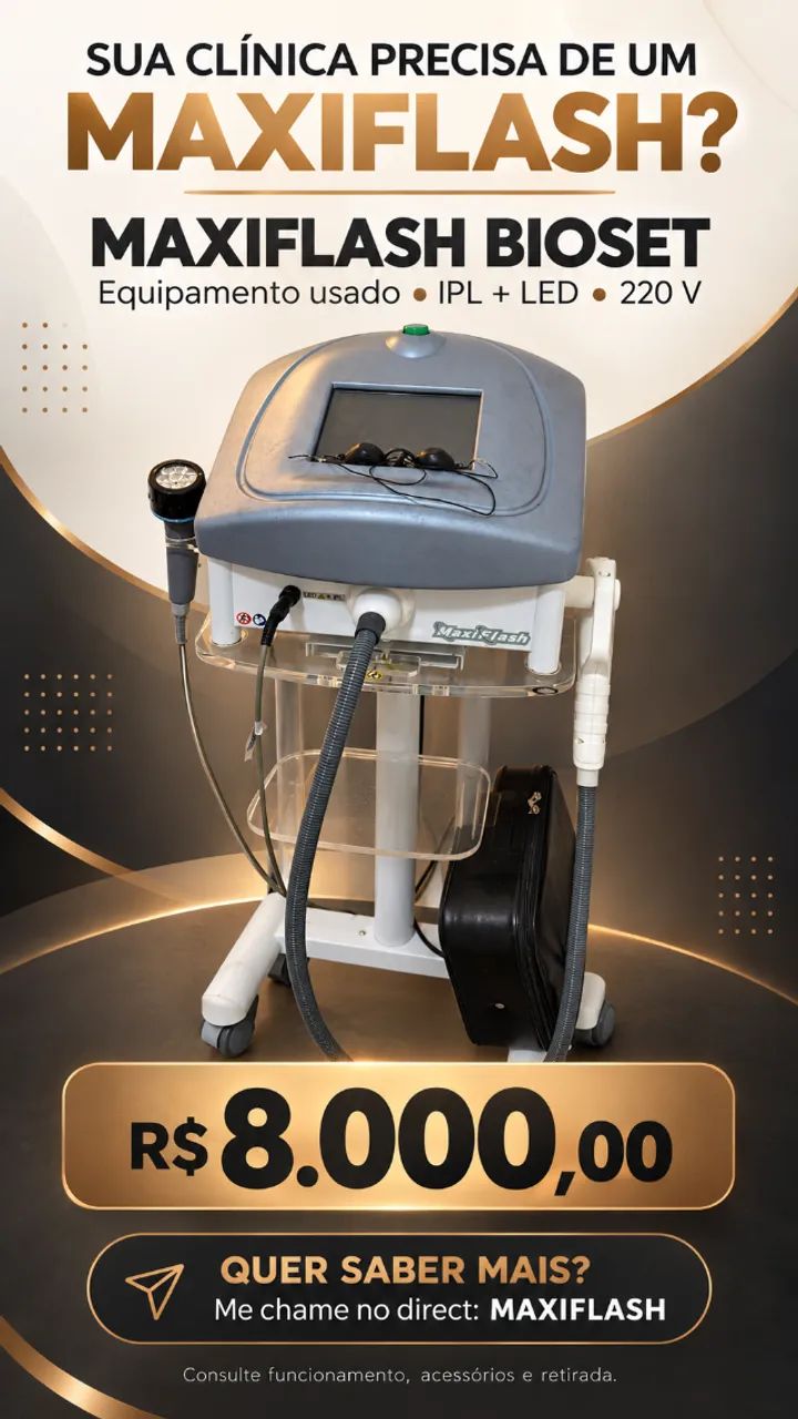 MaxiFlash, da Bioset, com identificação de IPL e LED