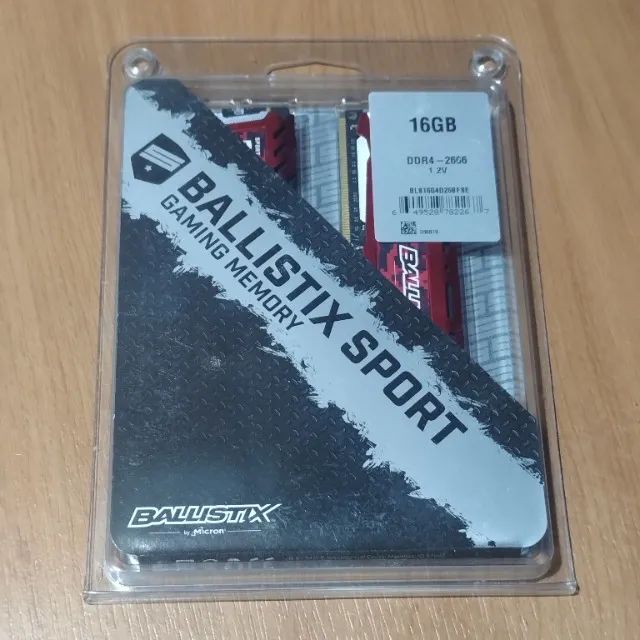 DUAS MEMÓRIAS CRUCIAL BALLISTIX DDR4-2666 DE 16GB - Memória RAM