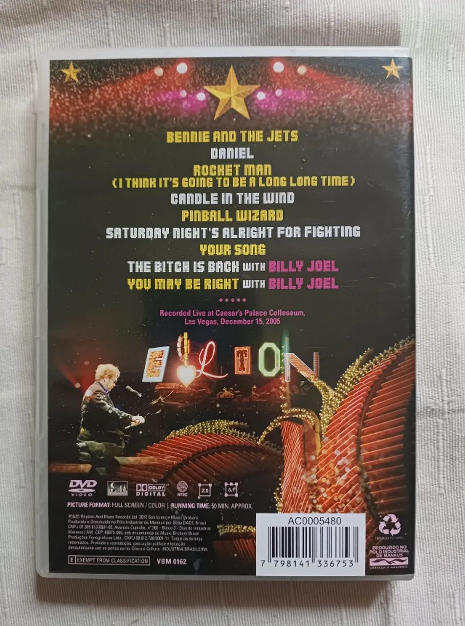 DVD Elton John - Live In Las Vegas ! - Ótimo Estado - Foto 3