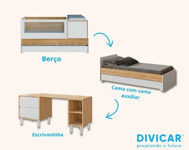 Berço Cama Multifuncional 7 em 1 Sol e Mar Divicar - Foto 5