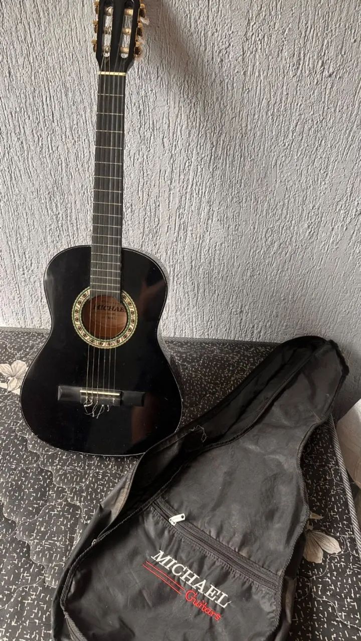 Violão Michael Preto + Capa.