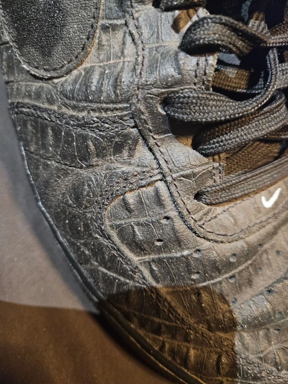 Tenis Nike Importado dos EUA Air Force 01 one Preto Croco - Foto 4