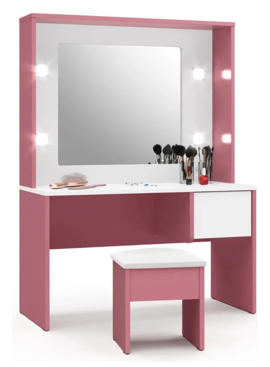 Penteadeira infantil rosa com led - Foto 5