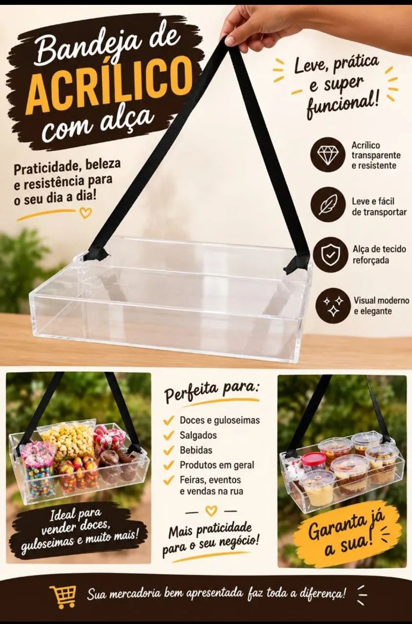 Bandeja Acrílico transparente 