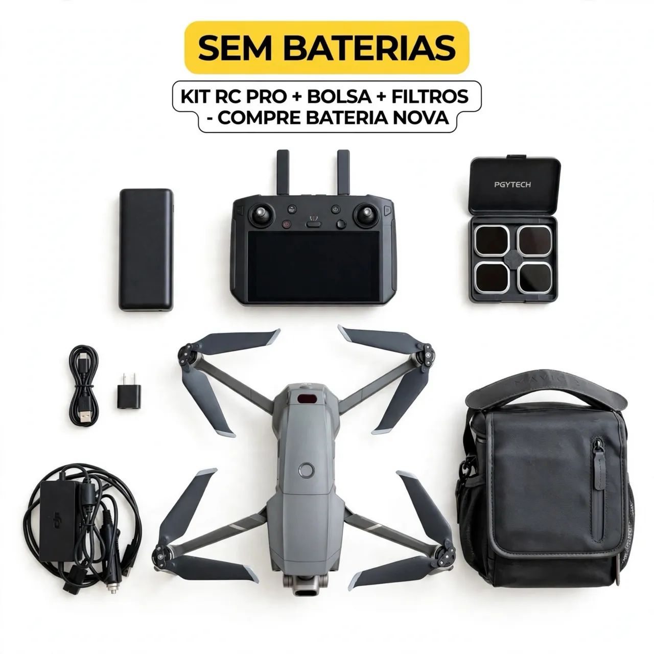 DJI Mavic 2 Pro usado + Smart Controller RC Pro com Tela + Bolsa + Filtros - SEM BATERIAS