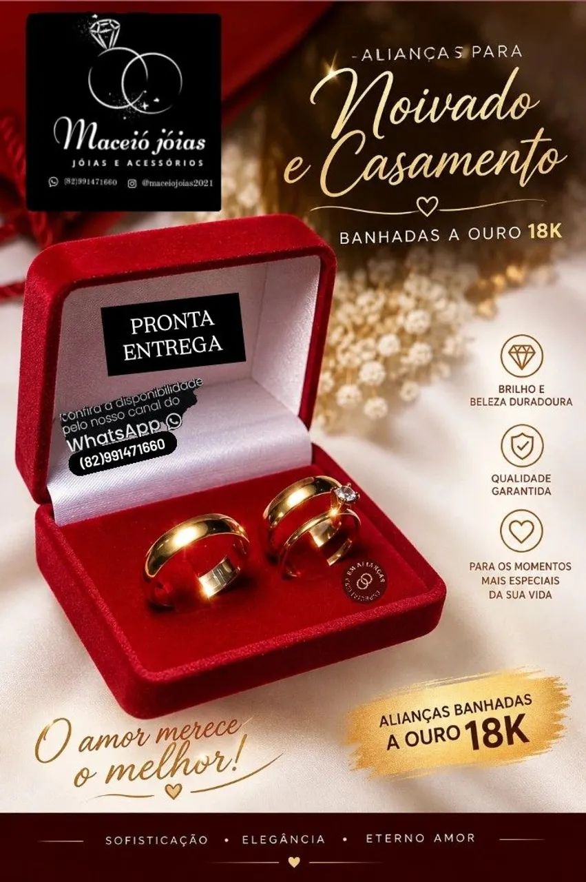 KIT DE ALIANÇAS BANHADAS A OURO 18K  - Foto 4