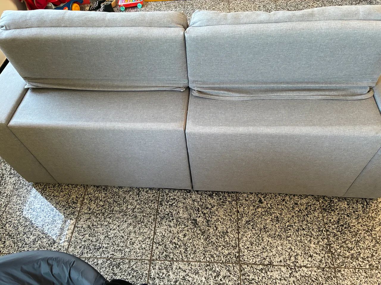 Sofá Retrátil e Reclinável 3 Lugares Cinza Linho - Foto 5