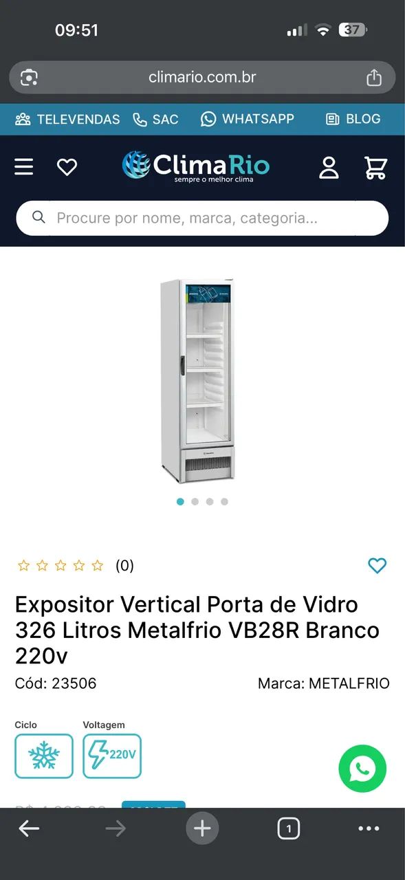 Expositor Metalfrio 326 litros 127v zerado  - Foto 6