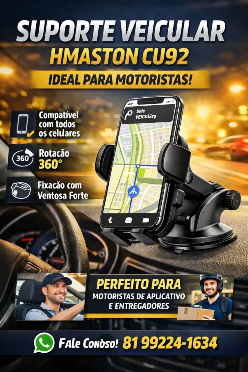 Suporte Veicular HMASTON CU92 - Segurança e Praticidade!