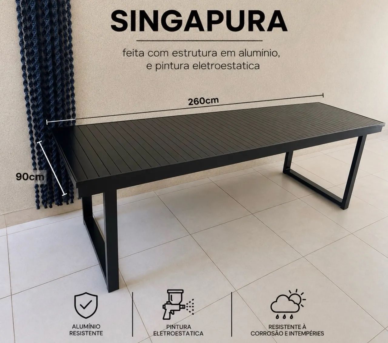 Mesa de alumínio ripado  - Foto 3