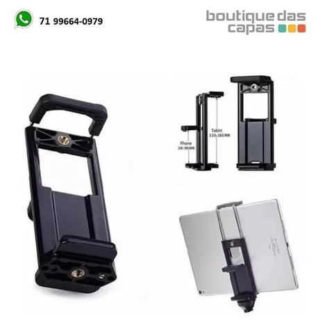 Suporte ipad tablet Samsung celular iphone para tripé 2 em 1  - Foto 3