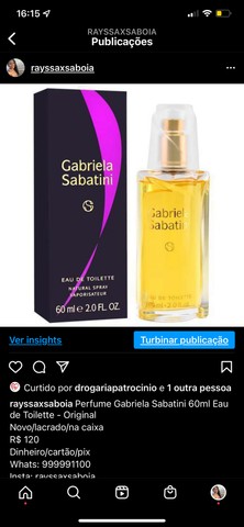 Perfume Gabriela Sabatini 60ml Eau de Toilette - Original