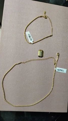 Lindo conjunto de corrente e pulseira cordão baiano  - Foto 2