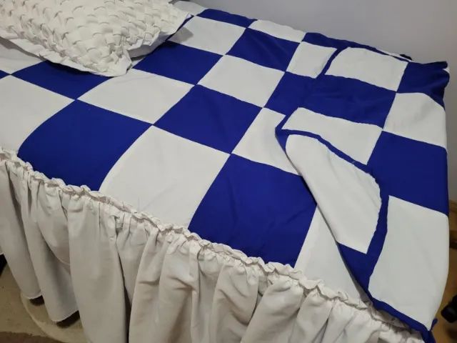 Colcha com babado dupla face para bicama de solteiro - cama - Foto 4