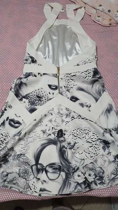 Vestido branco com preto Carmim original  - Foto 2