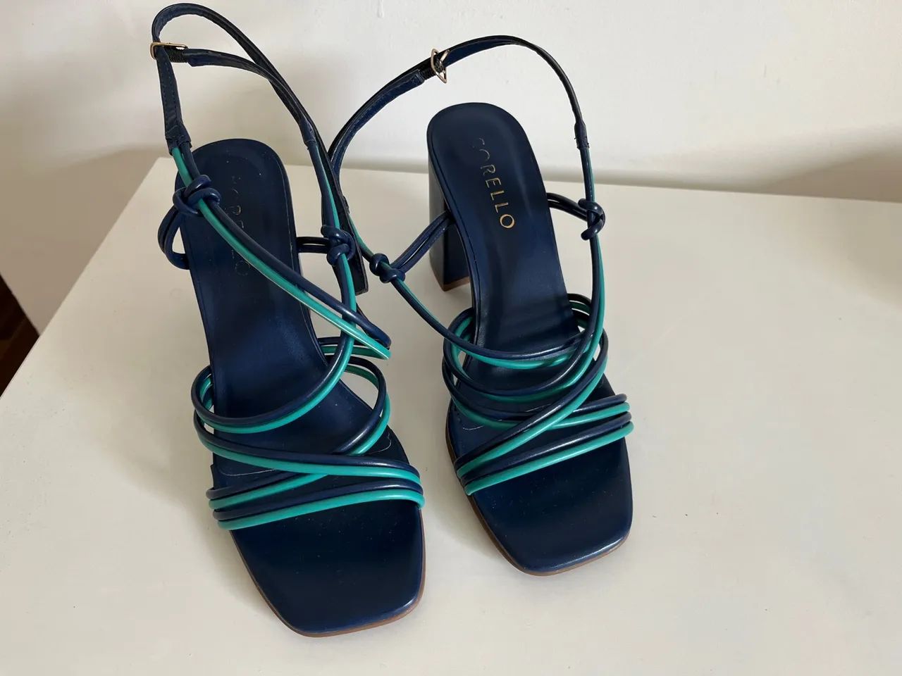 Sandália Corello Azul Marinho com detalhes turquesa 36 - Foto 3